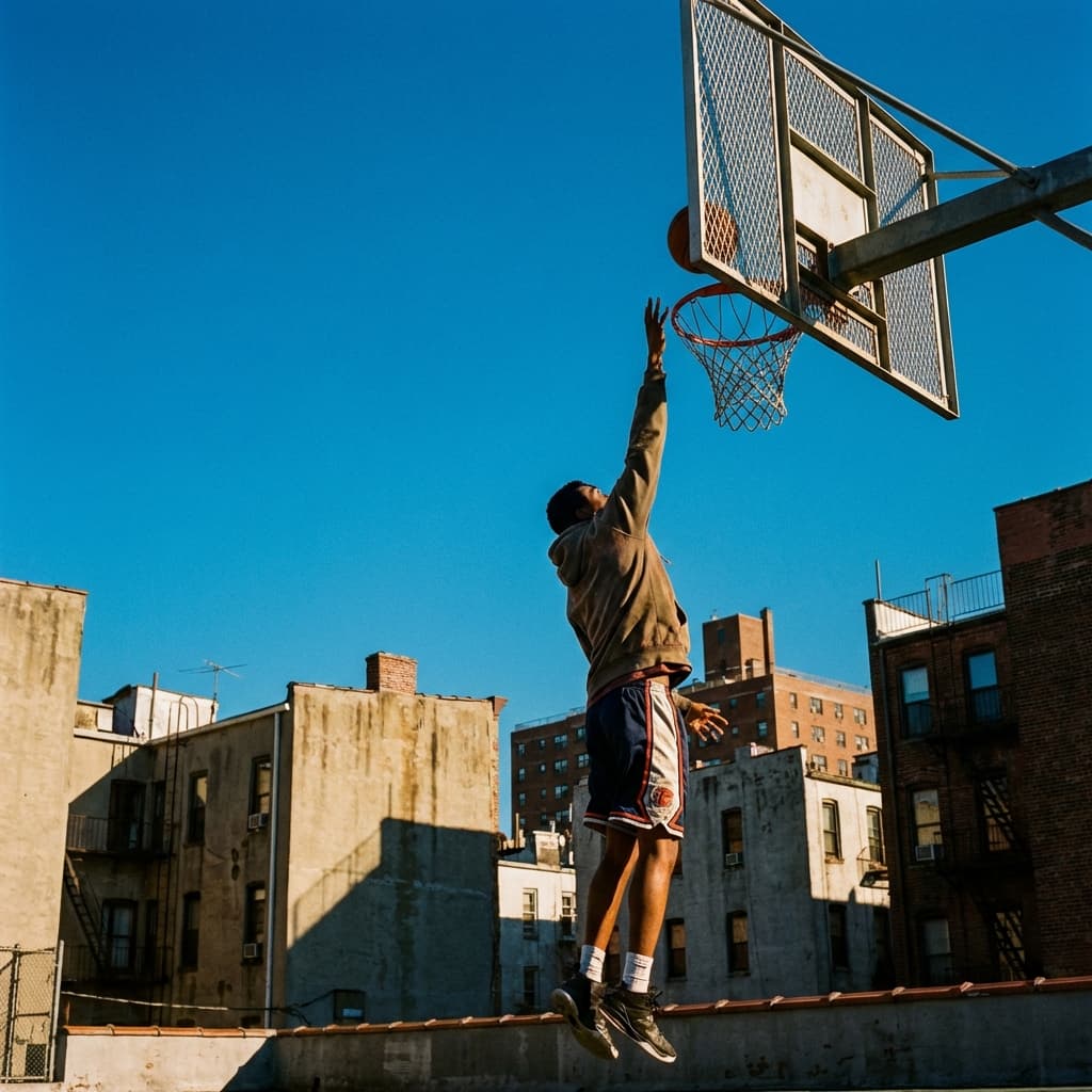 Rooftop court ascension